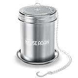 House Again Large Tea Ball Infuser & Cooking Infuser - Extra Fine Mesh Tea Strainer Screw Top 18/8 Stainless Steel with Extended Chain Hook to Brew Loose Leaf Tea, Spices & Seasonings, for Multi Cups