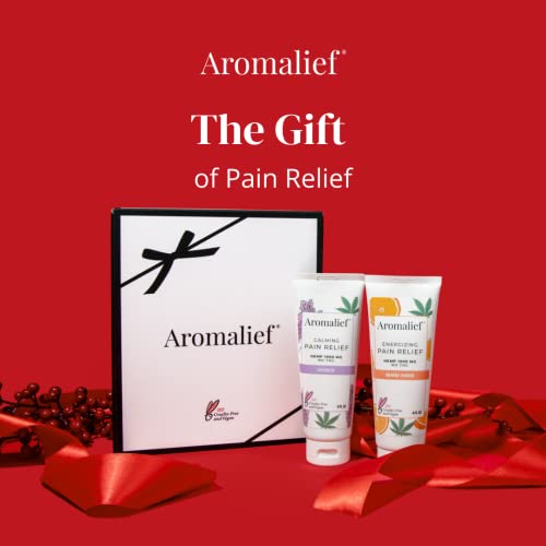 Aromalief Hemp Relief Cream Gift Set with Aromatherapy - 2 Pack - Lavender and Orange Ginger - Back, Neck, Shoulders, Knee Therapy - Image 4