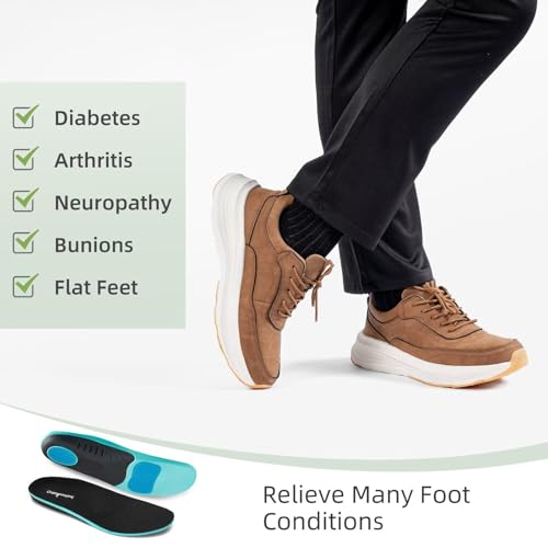 OrthoComfoot Men's Orthopedic Leather Dress Walking Shoes: Comfortable Arch Support Oxfords for Plantar Fasciitis, Casual Orthotic Thick Sole Sneakers for Foot and Heel Pain Relief4