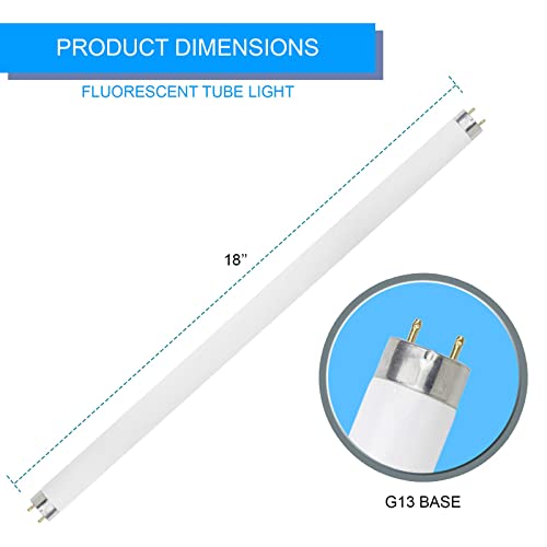 Dysmio Lighting F15T8-Cw 15-Watt 18-Inch 4100K 825 Lumen Medium Bi-Pin Base T8 Fluorescent Straight Tube Bulb With Cool White Light- 4 Pack #TOP2