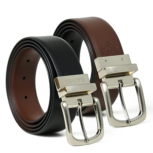 BLACKHORN Reversible Genuine Buffalo Leather Dress Belt for Men Formal & Casual Style Daily Regular Belt (30 to 44 inch)