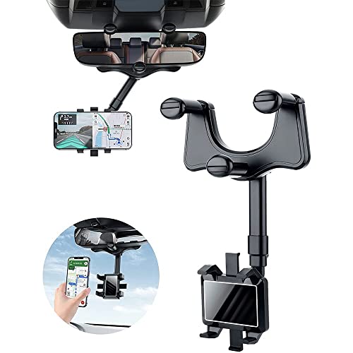 Suporte de celular para carro automotivo retrovisor extensivel giro 360º retratil + carregador autom