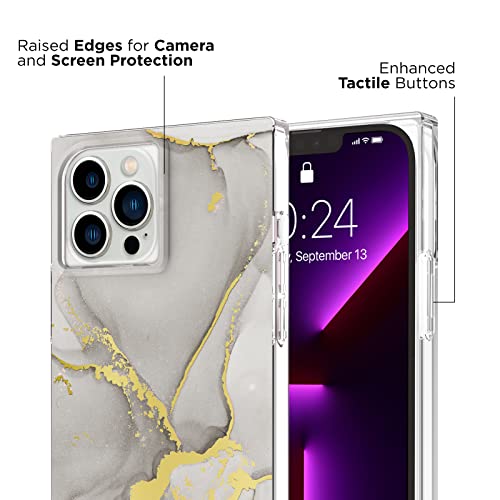 Case-Mate - BLOX Rechteckige Schutzhülle für iPhone 13 Pro Max - Slim - Leicht - 3 Fuß Fallschutz - Nebelmarmor