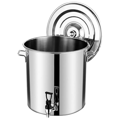 Olla Con Grifo, Hervidor De Agua Para Preparar Cerveza Casera, Olla De Acero Inoxidable Con Grifo Y Tapa, Para Uso Doméstico Y Exterior Ollas Rectas(20L/18.8QT)