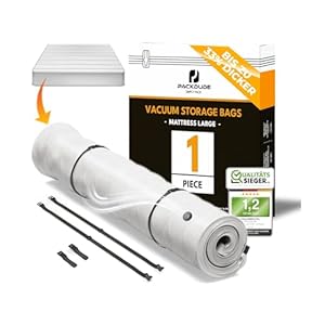 PACKDUDE Vakuumbeutel für Matratzen bis 200x200cm (Beutelgröße: 250x240cm) I Matratzen Vakuumbeutel für Schaumstoff-, Gel- & Latexmatratzen I Mattress Vacuum Bag I Vakuumbeutel Matratze vakuumieren