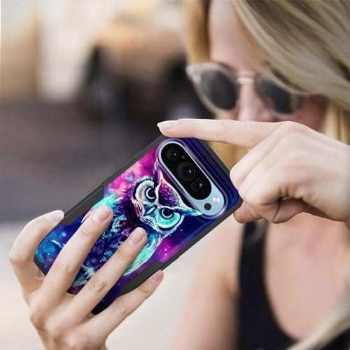 KJFHDJFDH for Google Pixel 10/Pixel 10 Pro 6.3 inch 2025 Case,Dual Layer Hybrid Heavy Duty Rugged Shockproof Hard PC +Soft Silicone Protective Case,Galaxy Owl - image 7