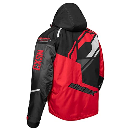 Castle X Men's Code G4 Snowmobile Jacket (Red/Black/Charcoal - Medium)