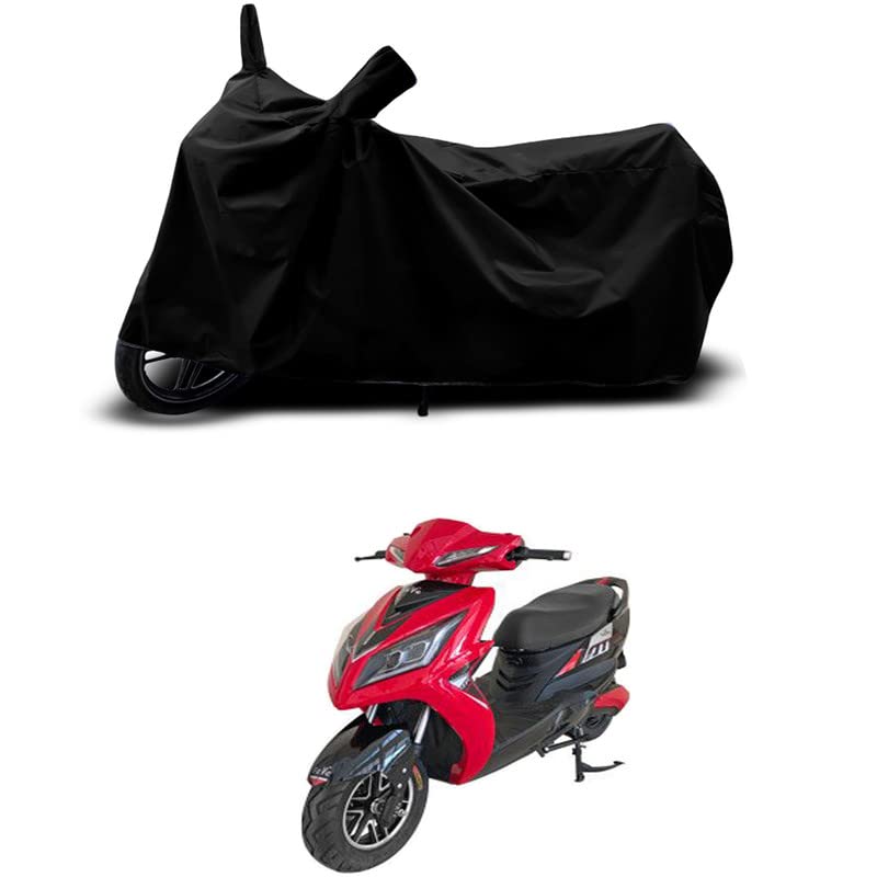 Image of 100% Scratchproof /UV-Rays /Heat Protection /Birds Dropping /Water Resistant /Dust Proof /Waterproof /Full Bike Scooty Two Wheeler Body Cover Compatible for EeVe Atreo STD All Varients[Black]
