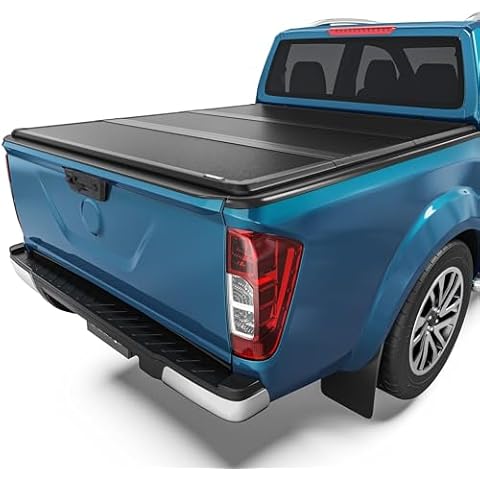 OEDRO FRP Hard Tri-fold Tonneau Cover Fold Truck Bed Covers Compatible with 2005-2026 Nissan Frontier(NOT for México) with 5 Feet Bed Cover