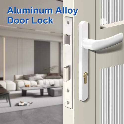 Einsteckschloss, 85 x 25MM Rohrrahmenschloss Edelstahl Einsteckschloss Haustür, Türschloss Gartentür Schloss Schlosseinsatz für Links/Rechts, Robustes Tor-Schloss für Metalltüren