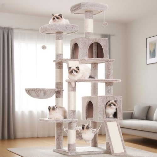 Image of Gitelsnour Cat Tree, 71'' Tower for Large Cat with Scratching Post, GCT032MU