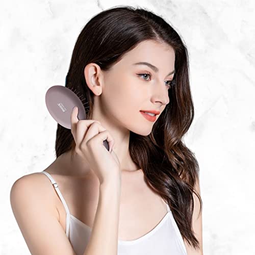 Rhos Mini Travel Hair Brush For Women/Men/Kids - Pocket Detangler Brush For Wet And Dry Hair - Travel Size Paddle Brush For Detangling- For All Hair Types (1 Pack-Purple) #TOP3