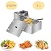 Produktbild 6L Profi Fritteuse, Einzylinder Elektrische Fritteuse Fryer aus Edelstahl, 2500W Fryer für die kommerzielle Nutzung