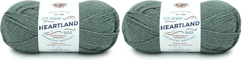 Image of Lion Brand Yarn Heartland Yarn for Crocheting, Knitting, and Weaving, Multicolor Yarn, 2-Pack, Petrified Forest