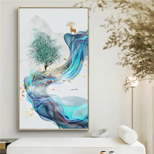 Diamond Painting Cerf 5D 90x210cm : Kit Complet de Peinture Diamant XXL