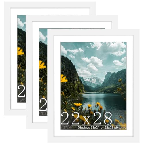 Image of Picrit 22x28 White Poster Frame, Picture Frame for Wall, 3 Pack