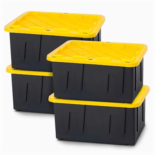 HOMZ Durabilt 4-Pack 15 Gal Storage Totes w/Lids