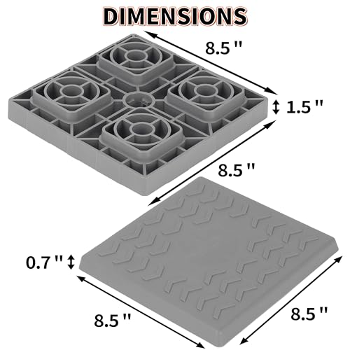 Image of OULEME 12 Pack RV Leveling Blocks, Stackable Jack Blocks, Interlocking Leveling Pads with Carrying Bag, for Camper Travel Trailer, Gray