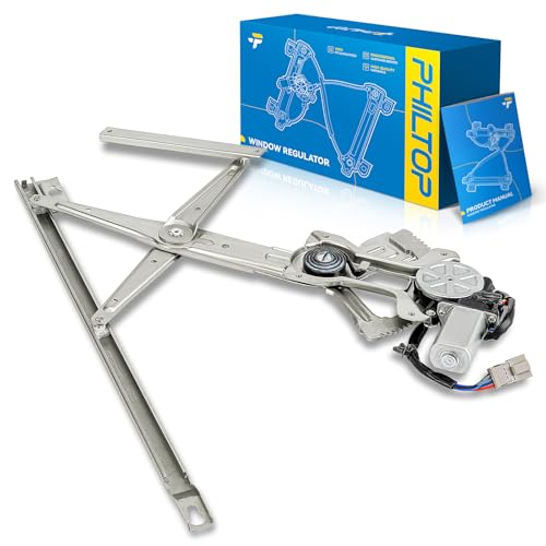 Image of PHILTOP Front Left Driver Side Power Window Regulator and Motor Assembly Compatible with 1990-1993 Honda Accord Replaces 741-717,4 Pins