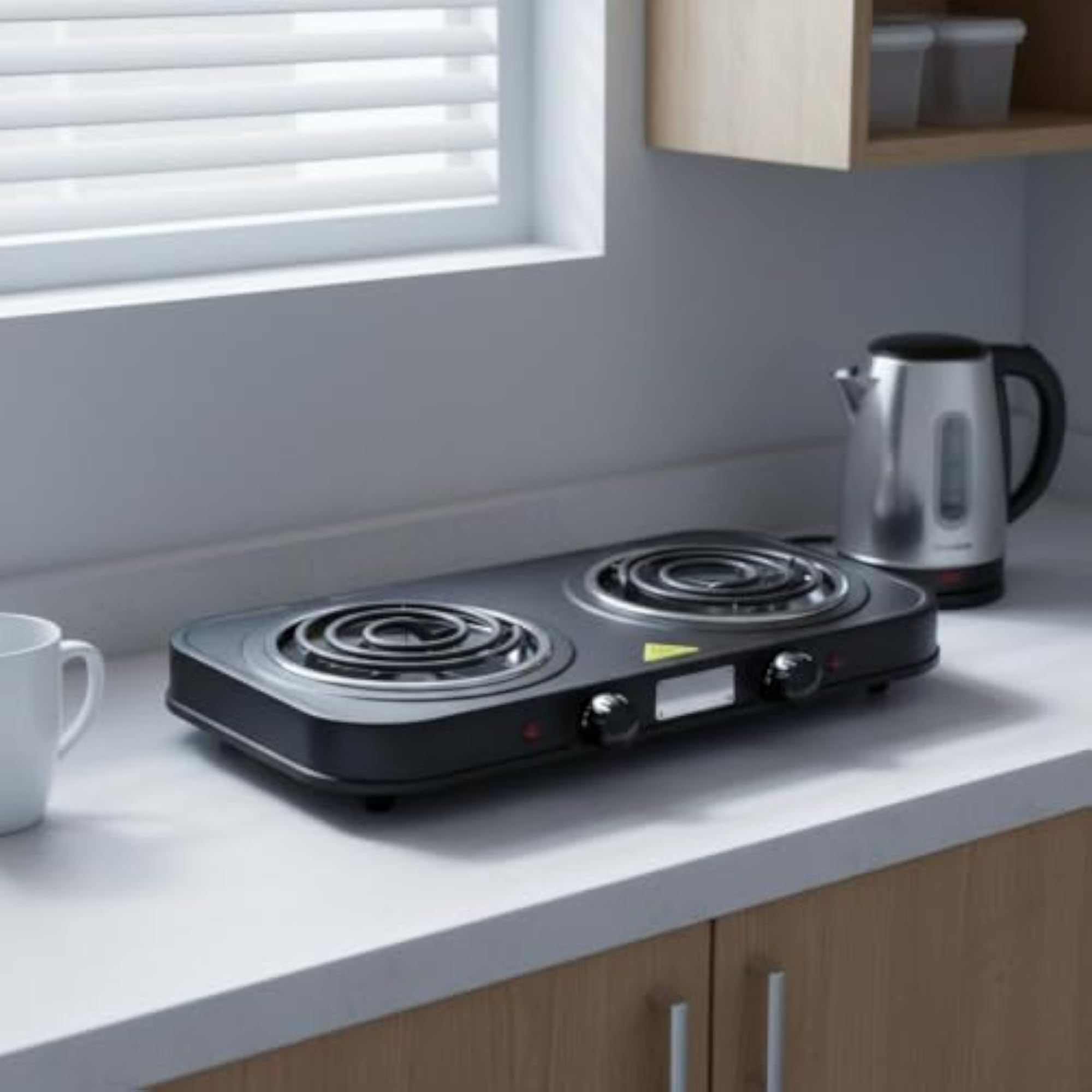 High Power Double Burner Electric Cooktop with Independent Temperature Control