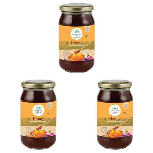 Image of A TATA Product - Organic India Himalayan Multi Floral Honey - 500g | Raw & Unprocessed | Natural & Organic | Sourced from Shivalik Range | Rich in Nutrients & Antioxidants (Pack of 3)