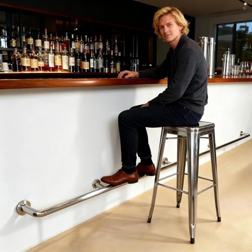 Rail de repose-pieds ergonomique en acier pour un soutien durable