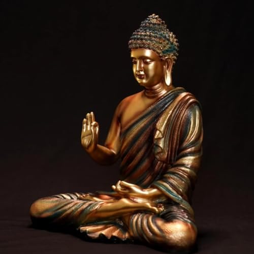 Image of 2 Feet Height Decorative Meditating Buddha Idol for Home Decor Big Size, Black Ceramic Murti, Meditation Buddha Statue, Home Garden Decor (Copper)
