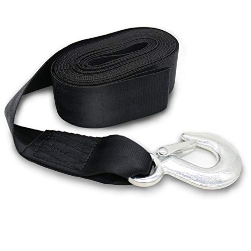 Botepon Marine Boat Trailer Winch Strap with Hook Replacement, 2''x20' and 4500 lbs Capacity for Boats, Trailer, Wave Runner, Towing, Heavy Duty Equipment
