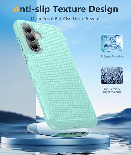 Image of FNTCASE for Galaxy A37-5G Phone Case - Samsung Military Grade Drop Protection Cases, 14ft Drop Tested, Screen Protector Included, Anti-Slip Textured, TPU+PC Dual Layer Shockproof Cover (Mint Green)