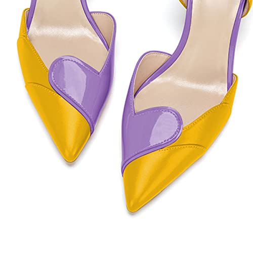 Image of XYD Women's Pumps, Elegant Pointed Toe, D'Orsay Kitten Low Heels, Rhinestone Studs, Slip-On Satin Shoes for Wedding
