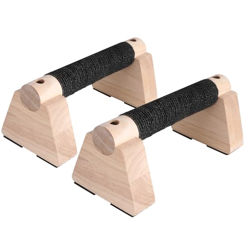 Wooden Parallettes Bars - 30CM Calisthenics Equipment for Handstand Training, Push Up Bars & Strength Training,Oak Wood Parallel Bar, Non-Slip Base for Handstand Blocks, Pushup Handles & Planks