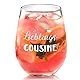 Joymaking Weinglas Geschenk Cousine - Lieblingscousine, Geschenke für Cousine, Beste Cousine Geschenke, Geschwister Geschenke, Geschenkideen Cousine, Cousine Geschenk für Geburtstag Weihnachten 17oz