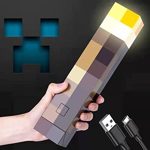 Pixels Brownstone - Linterna de luz para montaje en la pared o de mano recargable por USB de 11 pulgadas, función de desvanecimiento lento para