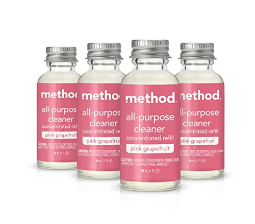 Method All-Purpose Cleaner Concentrates Refills, Pink Grapefruit, 4 Recyclable 1 fl oz Refills