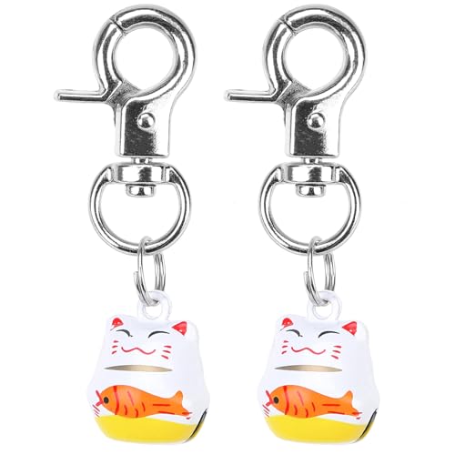 EXPAWLORER Pet Bells for Dog Cat Collar Charm - 2 Pack Cat Collar Accessories Bells Loud, Pet Jingle Ornament Training Pendant Neck Decoration Catching-Fish Shaped, Tracker for Saving Birds