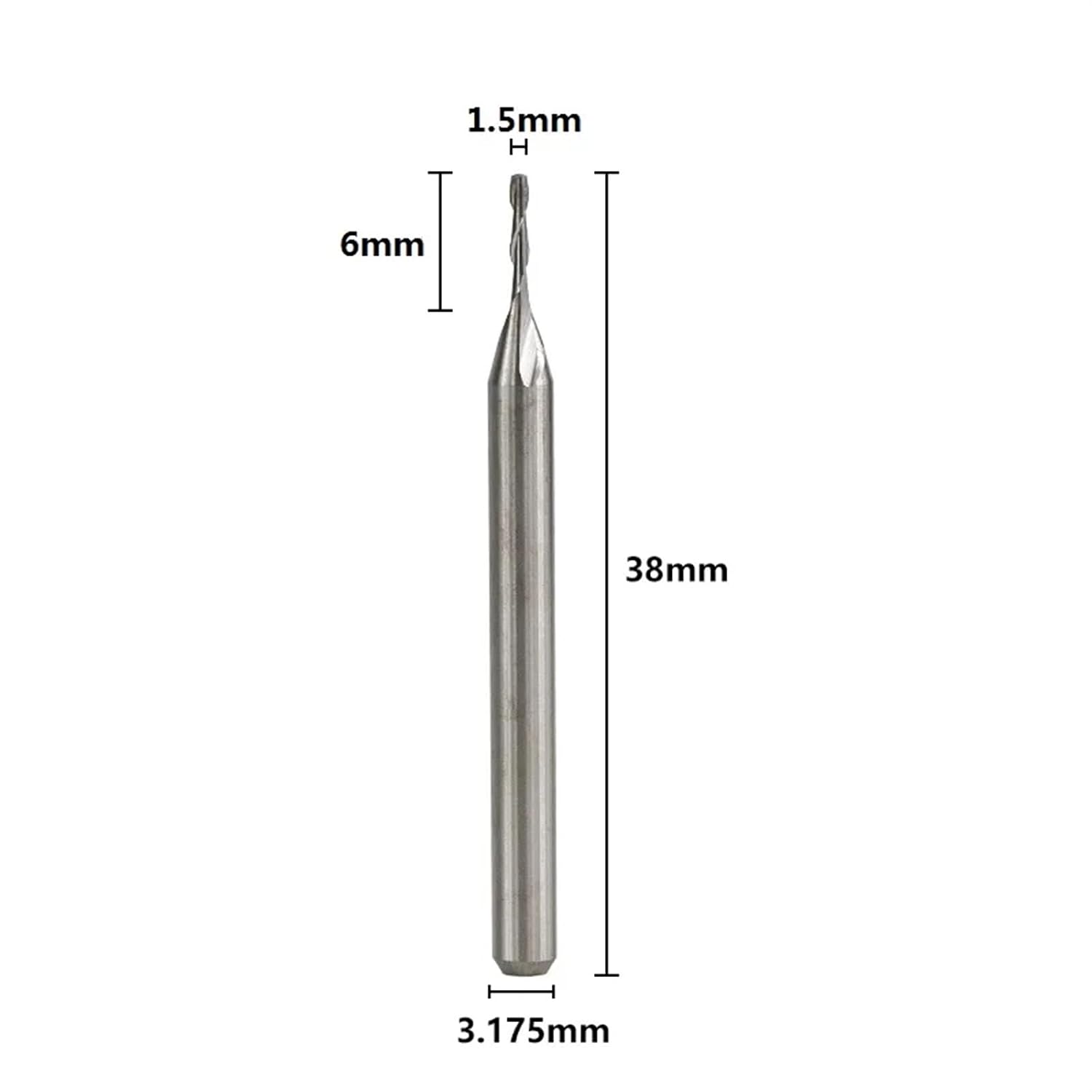 Ball Nose End Mill Set 3.175mm Shank Sprial Milling Cutter Carbide End Mill CNC Engraving Bit 1Pcs(10pcs Set)