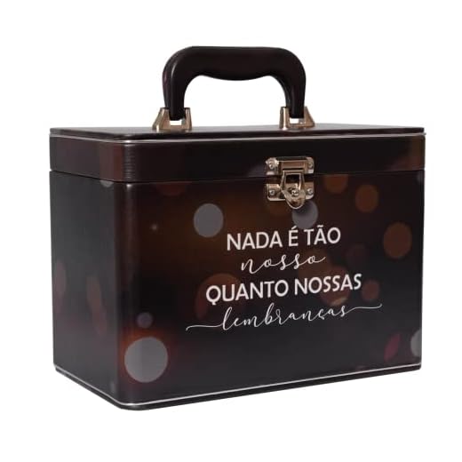 Maleta Box 10x15 600 fotos 6 Álbuns Fotográficos LEMBRANÇAS Preto Jovem Álbum de Fotos