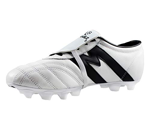 Manriquez Adult Soccer Cleats Cowhide Leather White/Black Firm Ground3