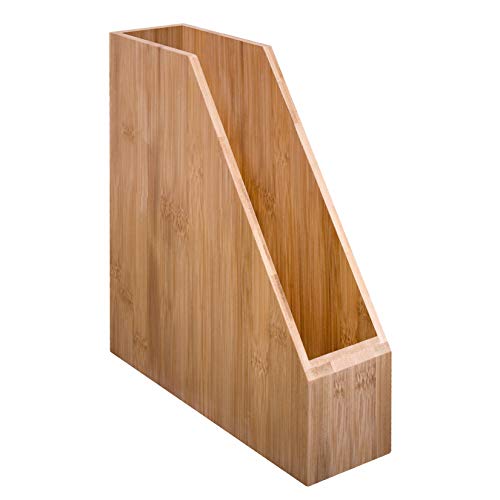woodluv Bambou Porte-Revue Lettre de Papier de Bureau Stockage de fichiers