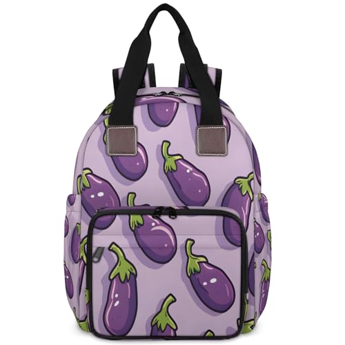 CNNINGYI Diaper Bag Backpack Large Capacity, Vegetables Fresh Eggplant Nappy Hand Shoulder Bag Mummy Travel...