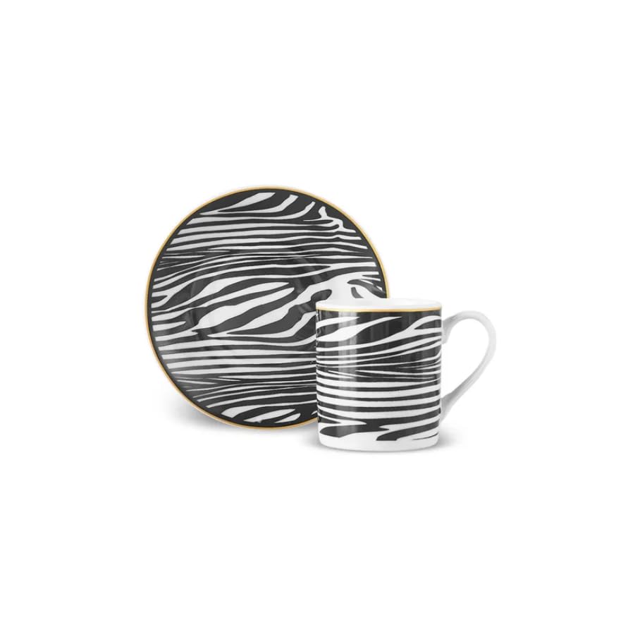 KARACA ZEBRA IN SAVANNA 2-teiliges Kaffeetassen-Set - Elegantes Design, Perfekt für Zwei