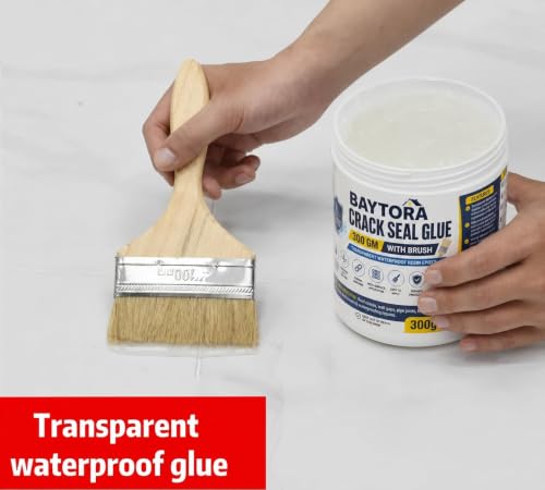 Image of Waterproof Glue for Leakage Strong & Transparent Water Proof Glue Plus Brush Epoxy Resin for Water Proofing for Indoor & Outdoor Crack Seal Agent Roof Water Leakage Glue Adhesive Sealant 300gm