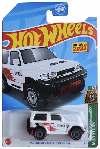 Hot Wheels Mitsubishi Pajero Evolution Mud Studs 3/5 Blanco miniatura 1