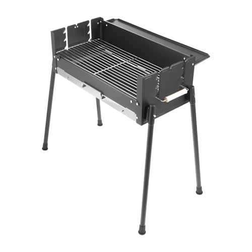 AGULIUM Foldable Charcoal Grills, Hibachi BBQ Portable Charcoal Grill, Height Adjustable Barbecue Grill for Camping Garden Backyard Party Picnic Travel Outdoor Cooking Hiking Beach