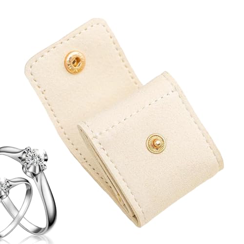 Shaersu Bolsa de viagem para jóias, suporte para anéis de viagem, dobrável, estojo dividido com fecho para mulher, homem e adolescente