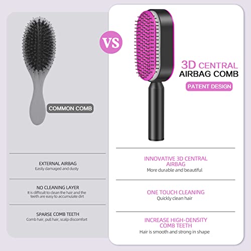Foto von Selbstreinigende Haarbürste, 3D-Luftkissen-Massagebürste, Airbag Massage Comb Hair Combs Detangling Hairdressing Brush for Men and Women