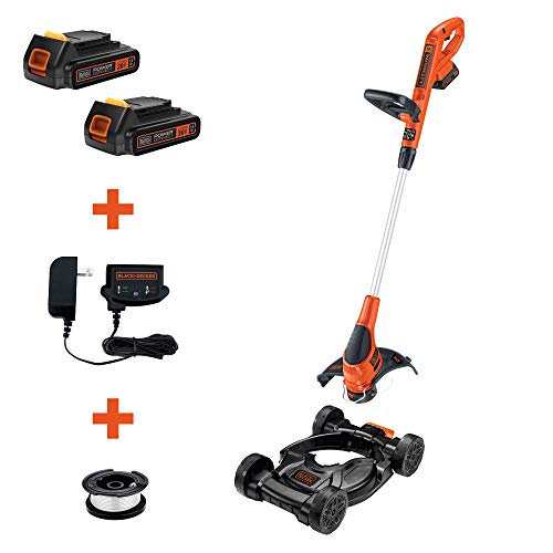 BLACK+DECKER 3-in-1 Lawn Mower, String Trimmer and Edger, 12-Inch (MTC220)