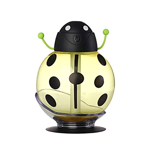 QIHANGCHEPIN Humidificador ultrasónico escarabajo USB coche humidificador Mini fragancia dispersor de aceite apagar automáticamente la luz nocturna oficina en casa (amarillo) (Color : Amarillo)