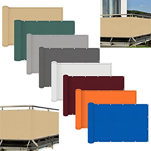 Brise-Vue Balcon avec Attaches De CâBle Et Cordons Vent Protection UV Opaque RéSistant Aux IntempéRies Diverses Couleurs Et Diverses Tailles Au Choix pour Jardin, Balcon ou Terrasse