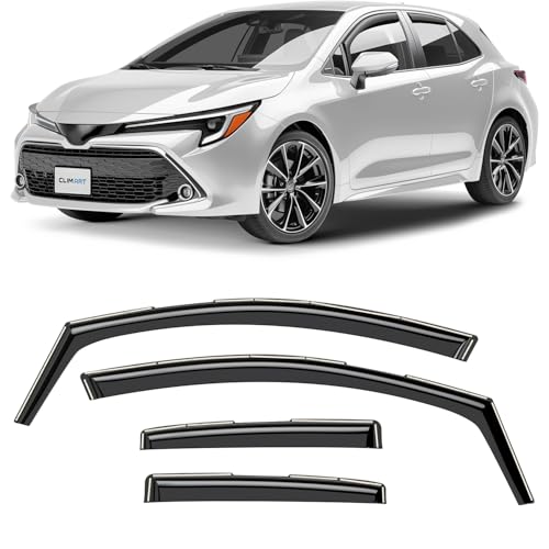 CLIM ART in-Channel Incredibly Durable Rain Guards for Toyota Corolla 2020-2026 Hatchback, Original Window Deflectors, Vent Window Visors, Vent Deflector, 4 pcs. - 620295